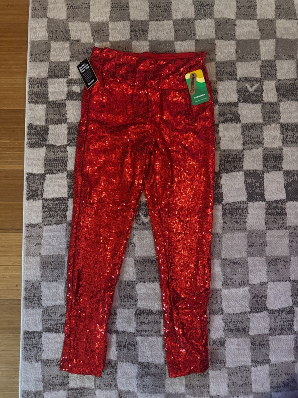 Tipsy Elves Red Sequin High-Waisted Leggings NWT